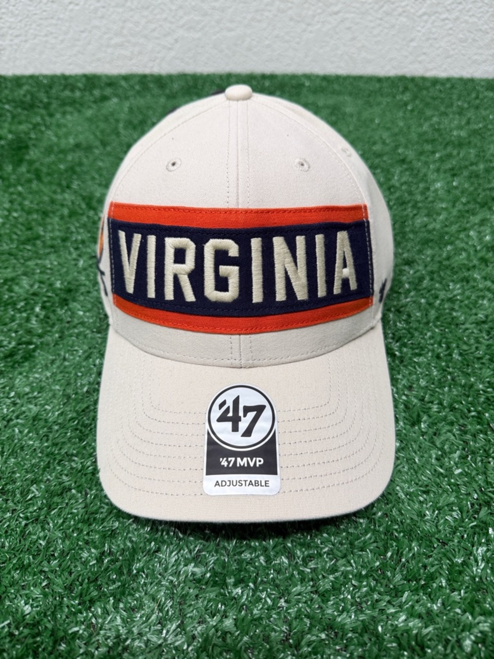 Virginia Cavaliers Beige Baseball Cap with Orange & Navy Detail